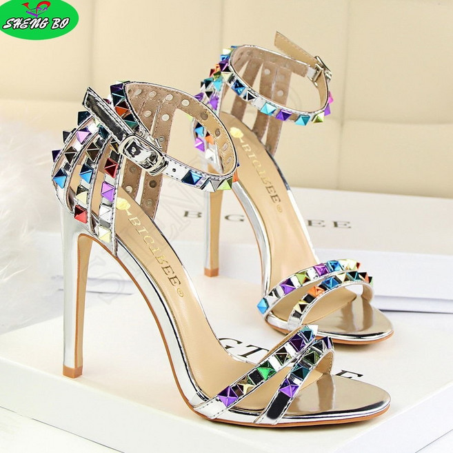 SHENGBO여성 스터드 큐빅 섹시 힐 샌들+NO.004LH908