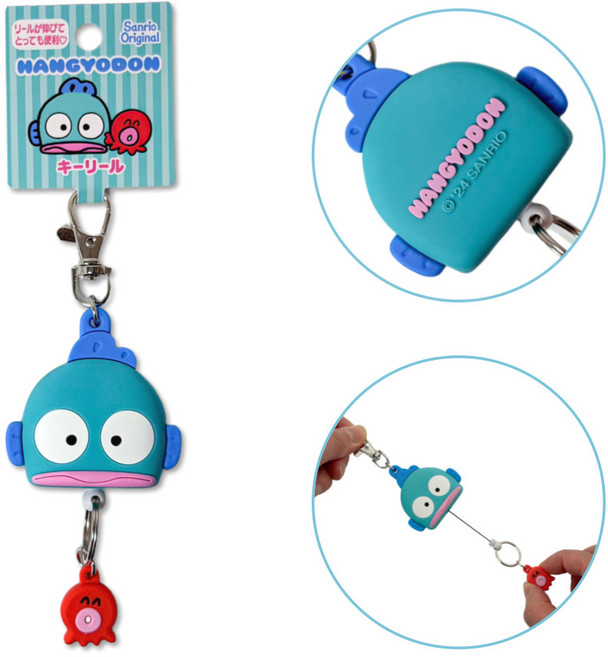 일본 산리오 릴 키링 릴패스 열쇠고리 키체인 키홀더, 1개