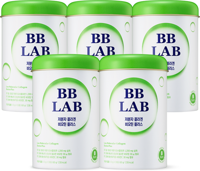 비비랩 저분자 콜라겐 비오틴 플러스, 60g, 5개