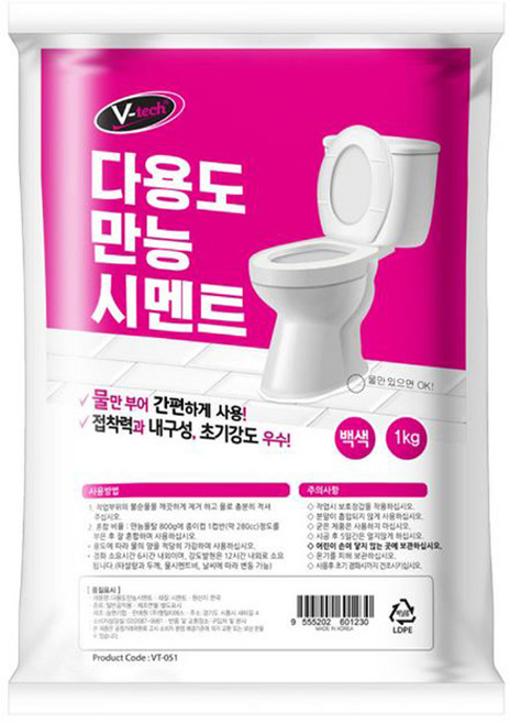 브이텍 다용도 만능 백 시멘트 1Kg, 12개