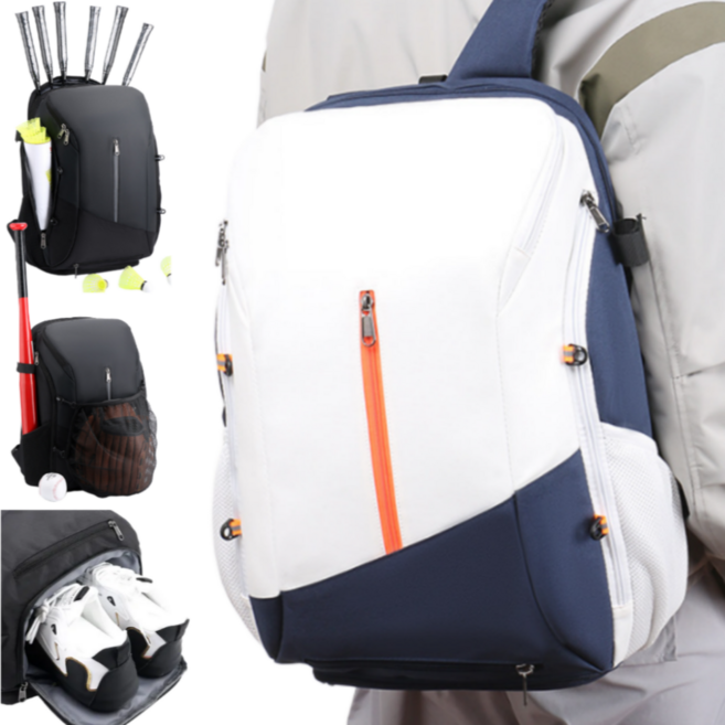 프라홈 스포츠 멀티 방수 백팩 야구 축구 베드민턴 농구 신발 네트가방, 블루, 1개