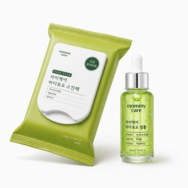 마미케어 바다포도 앰플 + 스킨팩 세트 모공 수분 진정 피부관리 2종, 1개