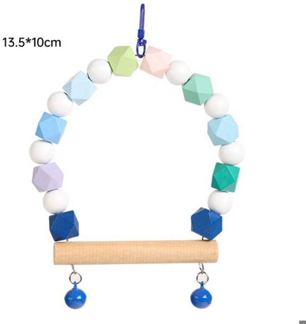 애완 동물 새 스윙 장난감 앵무새 나무 스윙 스탠드 애완 동물 용품 무작위 다채로운 새