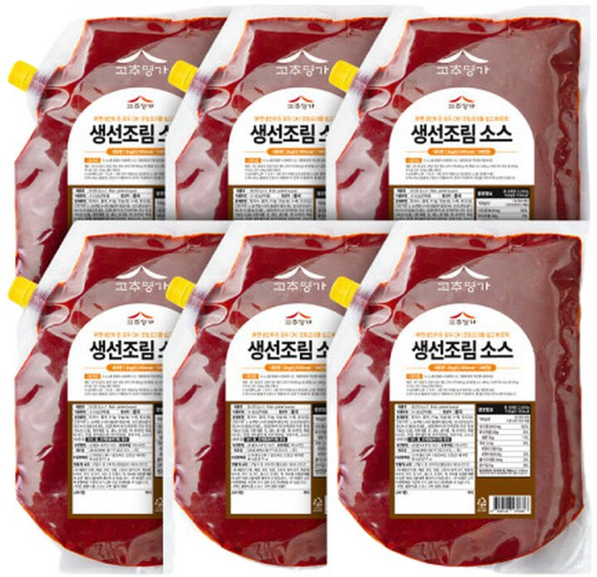 고추명가 생선조림 소스 2kg x 6팩, 6개