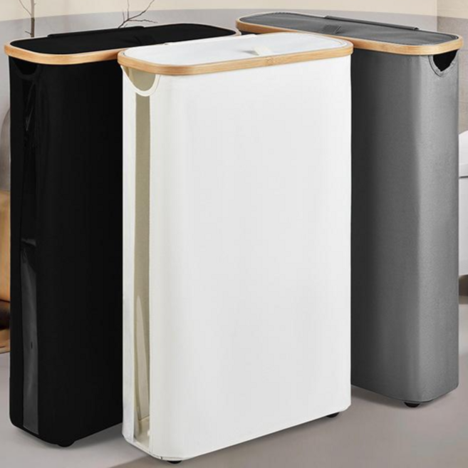 어더나 프리미엄 슬림 접이식 페브릭 수납박스, 그레이