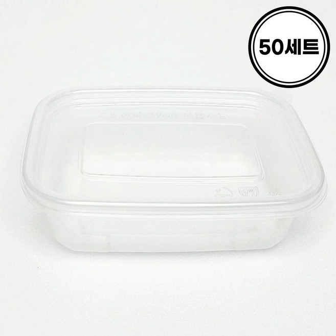 일등팩 밀폐 사각용기 소분 반찬 죽용기 300ml, 1세트, 50개