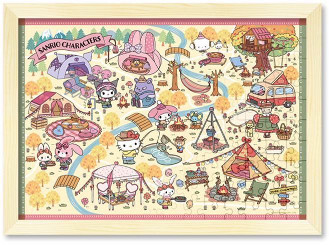 500피스 직소퍼즐+액자세트 - 산리오 가을 캠핑 (액자포함), 단품, 1개
