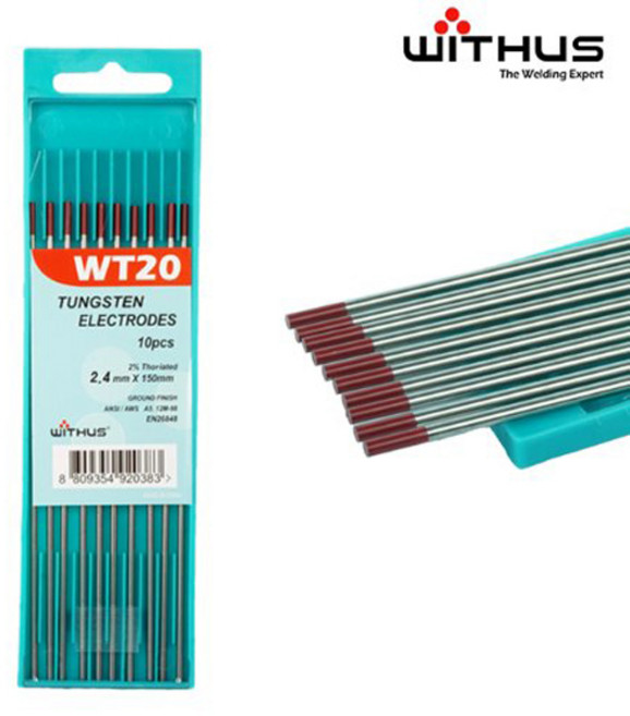 위더스 텅스텐 토륨 적색 알곤텅스텐 철 스텐 2.4mm 10개입 WT20, 1개, 텅스텐 2.4mm