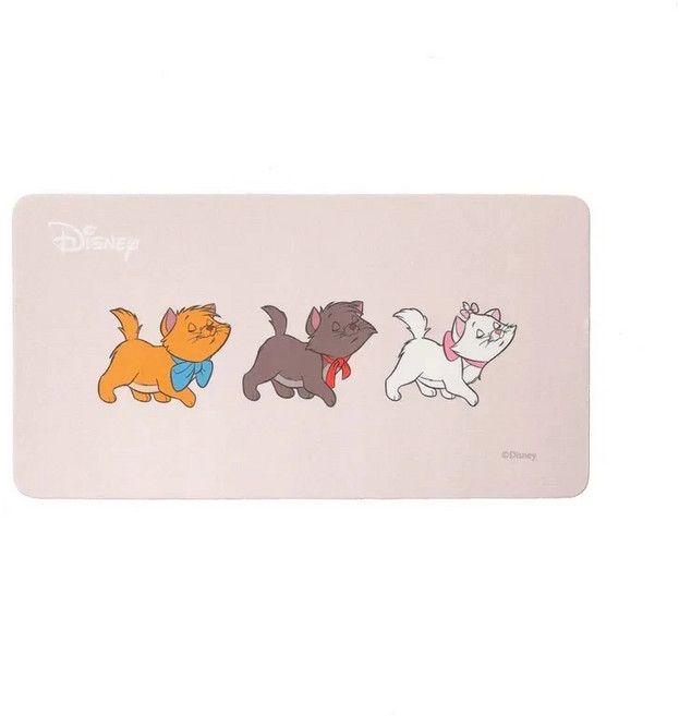 ekax Disney 三合一多功能滑鼠墊 標準尺寸 可愛卡通 附帶柔軟護腕墊和手機支架, 1個, 傲走路 瑪麗貓三兄妹