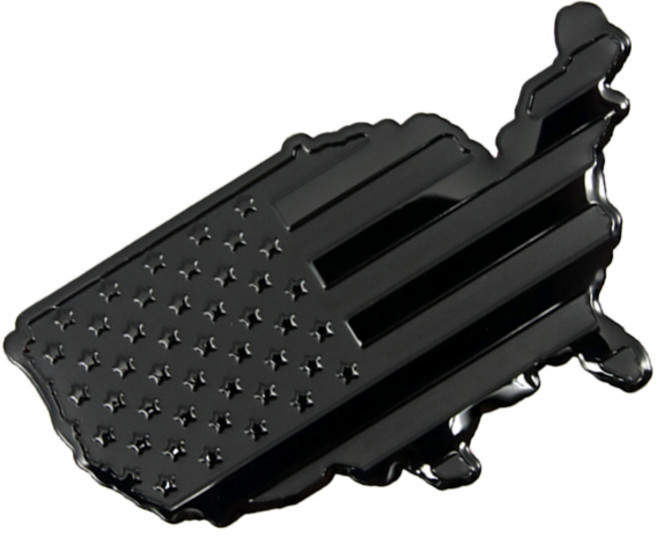 자동차 소형 미국 국기 엠블럼 스티커 뱃지 70mm 38mm (지프 포드 캐딜락 테슬라 쉐보레), 1개, 블랙