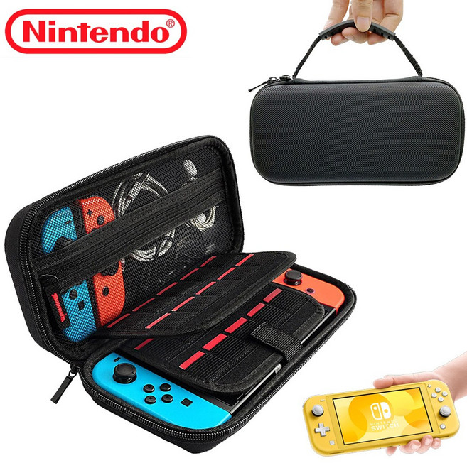 닌텐도 스위치 파우치 에어폼 하드 케이스 가방 (라이트 호환), 블랙, 1개