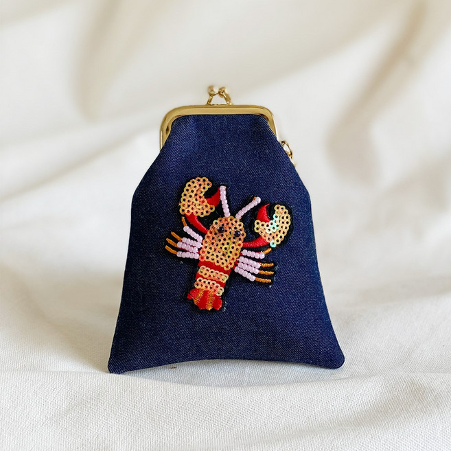 BoingBoing 口紅口金包-輕奢牛仔藍 2支裝 刺繡亮片