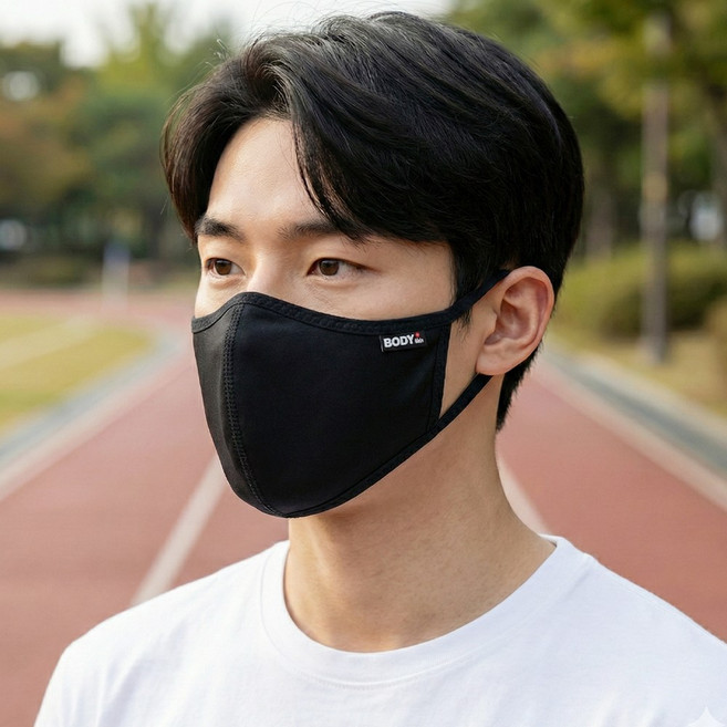 바디인라이프 스포츠 마스크 기능성 미세먼지 자외선 차단, 블랙 M (여성용) + 필터 1매