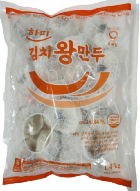 업소용 왕만두 매콤 김치만두 분식집 냉면집 1.4kg, 김치왕만두 1.4kg, 1개