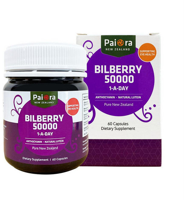 Pai Ora 파이오라 뉴질랜드 빌베리 50000mg 60캡슐, 1개, 60정