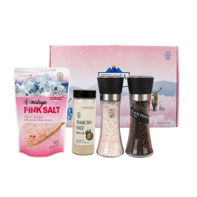 설 선물 세트 히말라야 핑크솔트 8호, 4개, 1g