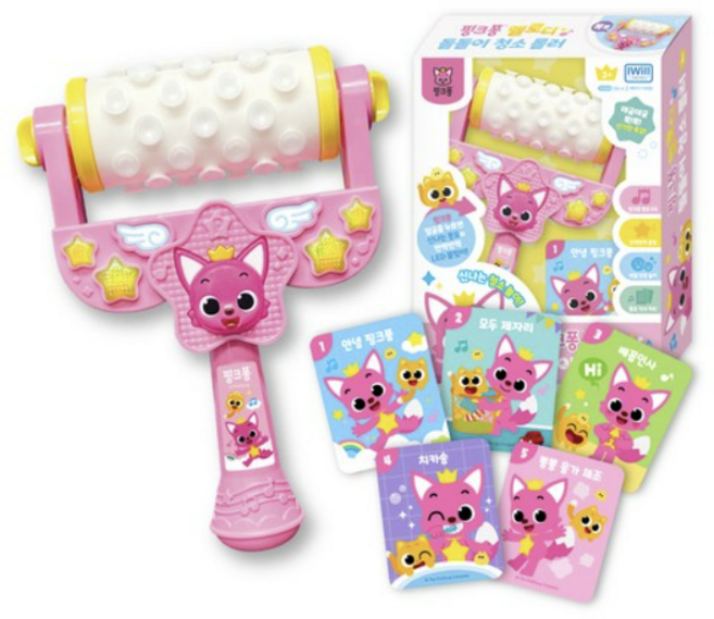 핑크퐁 멜로디 돌돌이 청소 롤러, 핑크 2개