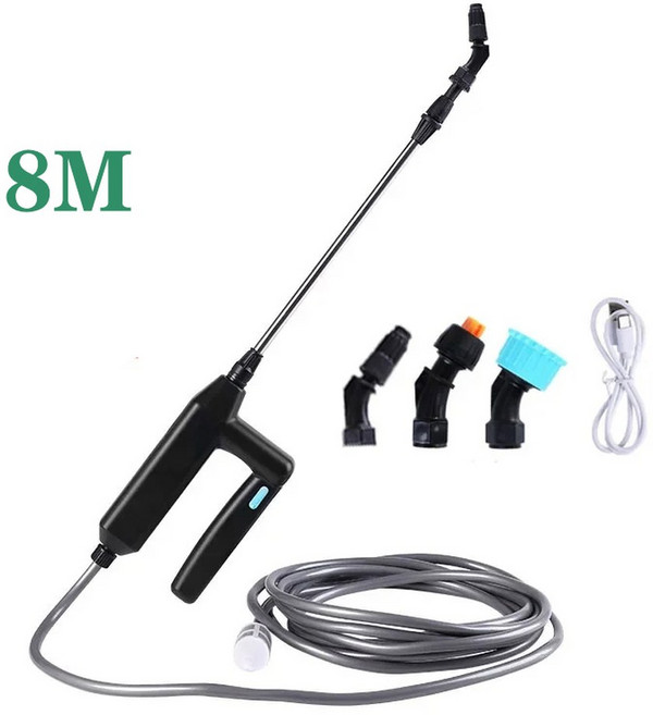 전기 식물 분무기 정원 구동 8M 급수 호스 노즐 지팡이 휴대용 배터리 마당 5M, 7 4v 8M Water pipe, 1개