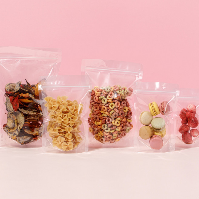 팩몬스터 투명지퍼스탠드 스탠딩지퍼백 육수 사료 소분 커피 원두보관 100장 5종, 1개