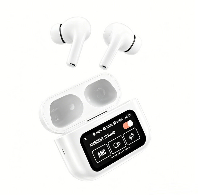 T9 藍牙耳機 入耳式 智能觸控屏 HIFI音質 ANC降噪 無線耳機, 至尊版-白色【HIFI音質+ANC降噪】, 白色