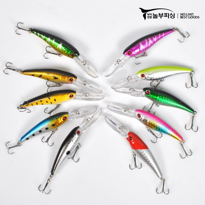 엔비 롱 빌 95 하드베이트 루어 배스 농어 미노우 플로팅, 08, 1개