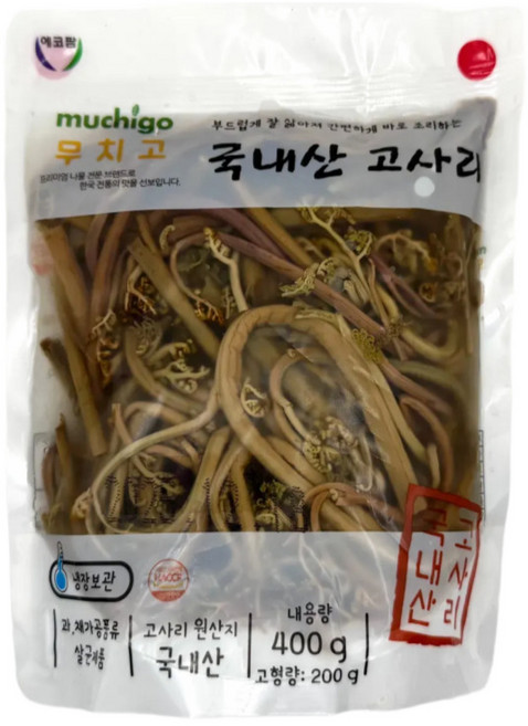무치고 국내산 고사리 400g 1팩, 1개