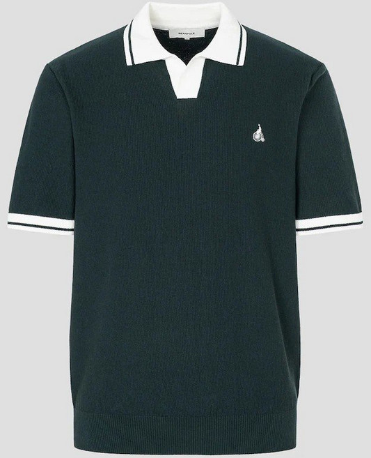 [국내백화점] 빈폴 26SS 티핑 오픈 칼라넥 니트 - 그린 반팔니트 카라니트 오픈카라 여름니트