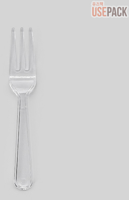 디저트 세발 미니 포크 9.5cm 투명 100개 개별 포장, 1개