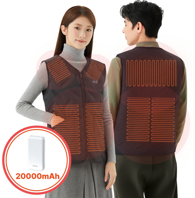 올댓셀 발열 USB 열선 온열 기모 패딩 조끼 남녀공용 빅사이즈