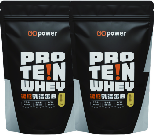 濃縮乳清蛋白【好事花生】高蛋白 健身補給 GOpower 果果能量, 1kg, 2個