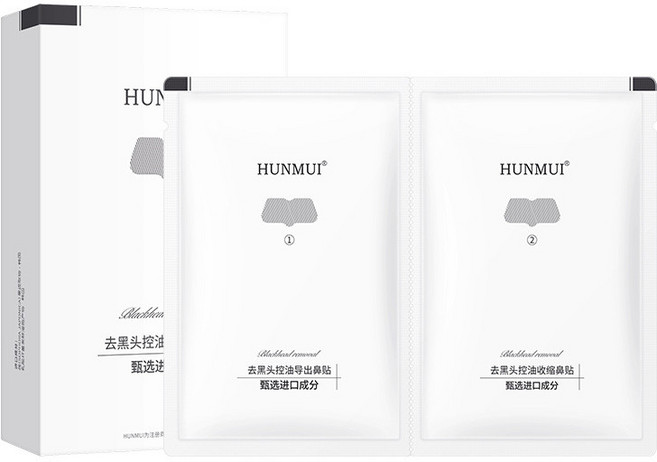 HUNMUI 去黑頭控油鼻膜貼 組合導出清潔毛孔去黑頭粉刺控油黑頭貼, 1個, HUNMUI去黑頭控油鼻膜貼組合