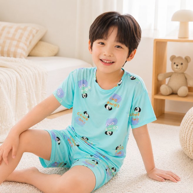 남아 실내복 여름 잠옷 상하복 세트 쿨냉감 반팔 반바지 컴온바둑이 잠옷 마벨슈슈