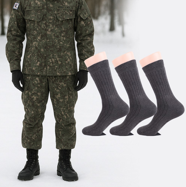 코지24 국산 남자 겨울 기모양말 3켤레 세트 군인 겨울 두꺼운 방한 보온 통파일 스키 캠프 작업 보드 목긴 면양말 소프트삭스