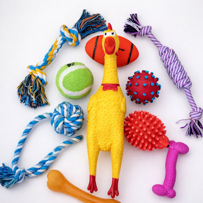 솔로몬스 강아지 장난감세트 터그놀이+삑삑이포함 총 10종 세트, 1