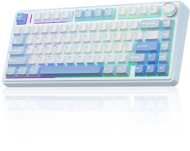 AULA F75유선/무선 독립 키보드 LEOBOG 일반형 기계식 키보드, F75 화이트+블루+그레이, RGB wireless