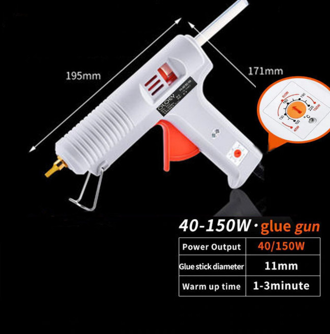 DIY 핫 멜트 글루건 산업용 전기 실리콘 총 스틱 열 수리 도구, 01 40W-150W, 02 미국, 1개