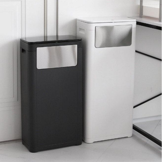 대형휴지통 카페 매장 사무실 모노리스 업소용 쓰레기통 25L, 보라잡화점 화이트