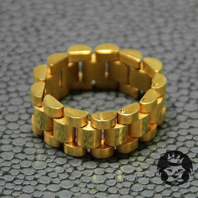 KING ICE Rollie 14K金錶帶款戒指, 1個, 白金