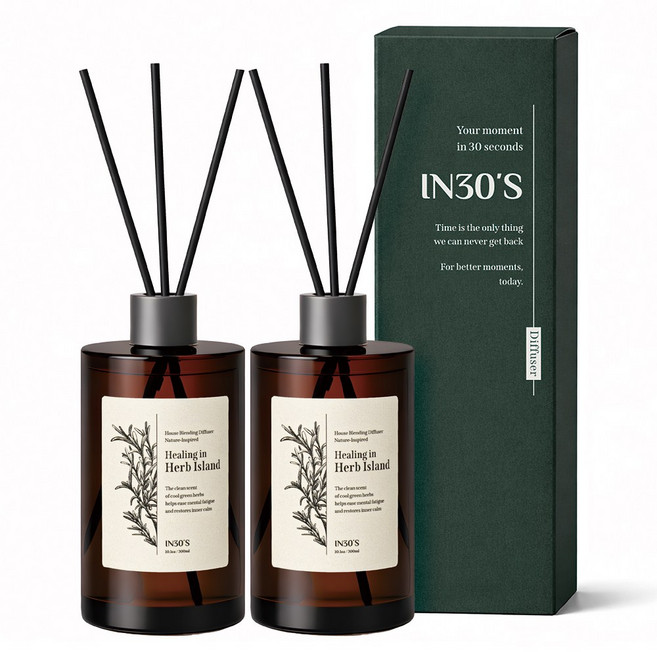 인써티 발향좋은 실내 고급 디퓨저, 2개, 300ml, 허브 아일랜드