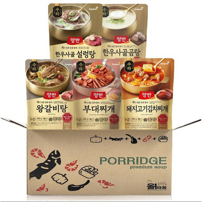 올따옴 동원 프리미엄 수라 기획세트(왕갈비+설렁탕+수라부대+수라김치+한우사골곰탕), 460g, 1개