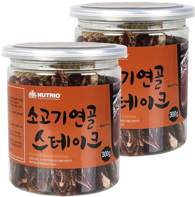 뉴트리오 스테이크 반려견 간식, 뉴트리오 소고기 연골 스테이크 300g 펫간식, 300g, 2개