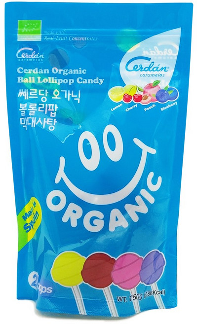 쎄르당 오가닉 볼롤리팝 유기농 막대사탕, 1개, 150g
