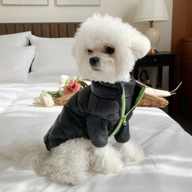 강아지패딩 거위털 구스 하네스 강아지겨울옷 애견 S-2XL, 조끼패딩, XL, 조끼패딩