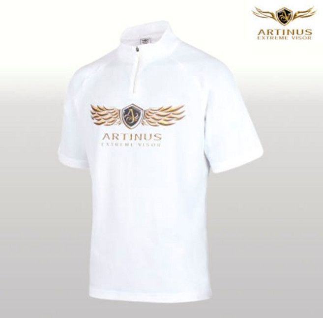 아티누스 2025 기능성 집업 반팔 티셔츠 AT-573W 화이트