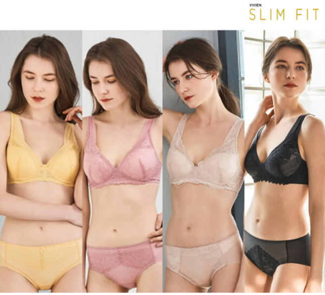 [비비안 슬림핏] 탄력 보정 브라팬티 4SET+세컨팬티 4종