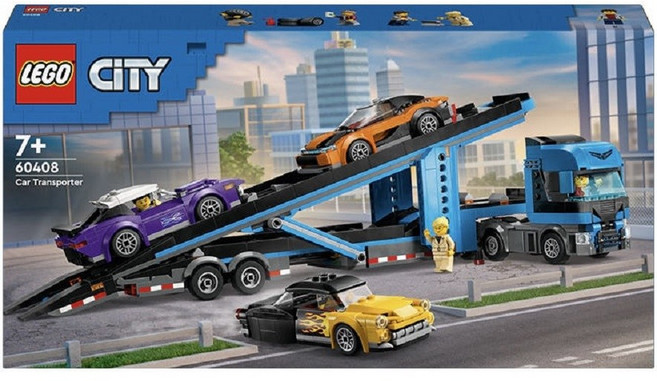 레고 시티 60408 자동차 운반트럭과 스포츠카, 혼합색상, 1개