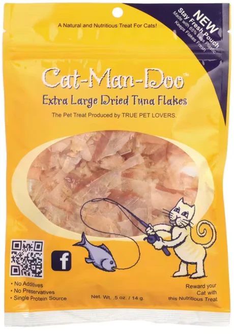 캣맨두 Cat-Man-Doo 엑스트라 라지 건조 참치 플레이크 고양이용 14g(0.5oz), 1개 - 쿠팡