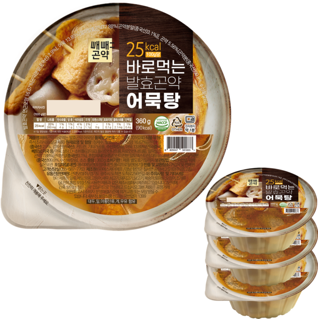 국물까지 다먹어도 90kcal 바로먹는 발효곤약 어묵탕, 4개, 360g