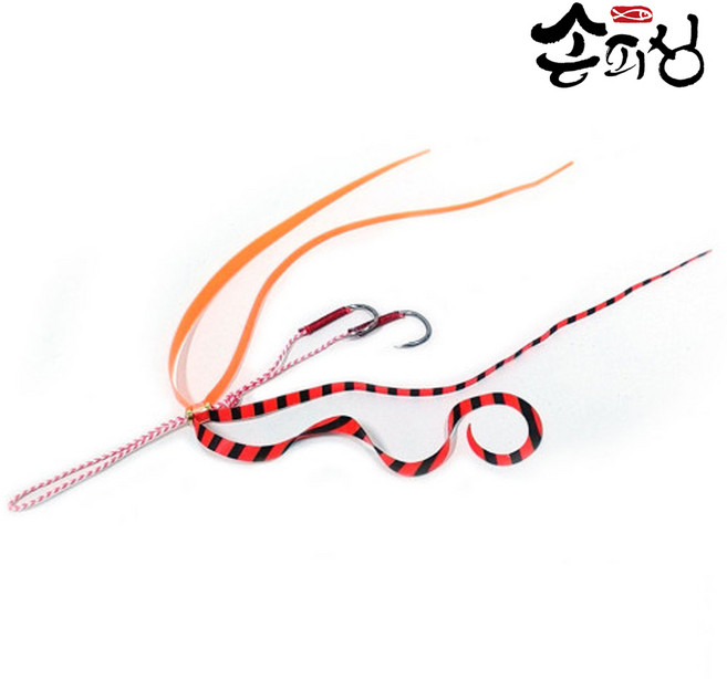 손피싱 N 타입 타이라바 스커트 채비 참돔 타이라바 선상 바다낚시, 레드지브라&레드, 1개