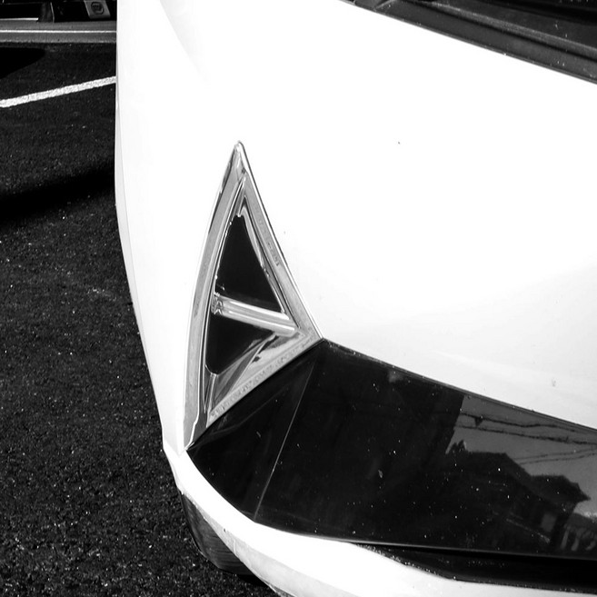 카스타 호환 아반떼 CN7 전방 에어홀 가니쉬 커버 크롬 카본 몰딩 실외 기스방지 용품, 유광크롬 2P